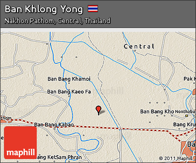 Shaded Relief 3D Map of Ban Khlong Yong