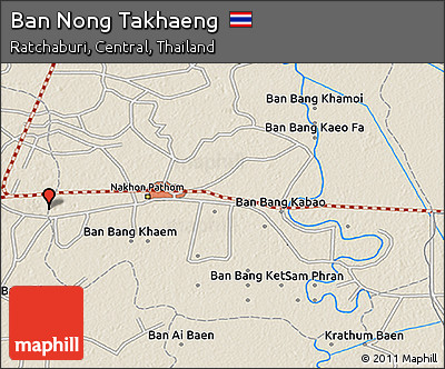Shaded Relief 3D Map of Ban Nong Takhaeng