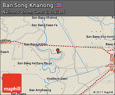 Shaded Relief 3D Map of Ban Song Khanong
