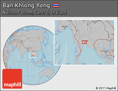 Gray Location Map of Ban Khlong Yong, hill shading