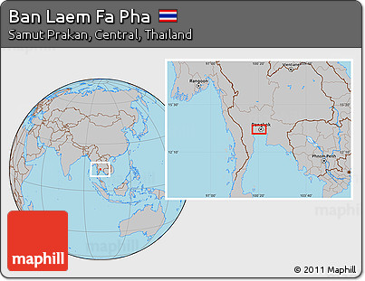 Gray Location Map of Ban Laem Fa Pha