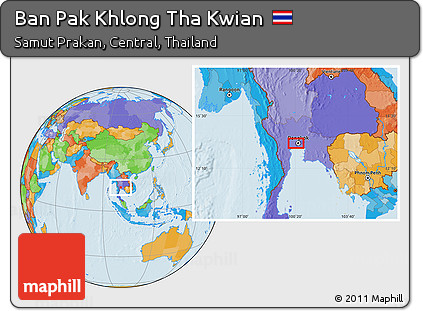 Political Location Map of Ban Pak Khlong Tha Kwian
