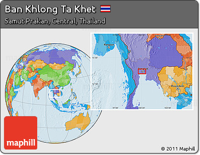 Political Location Map of Ban Khlong Ta Khet