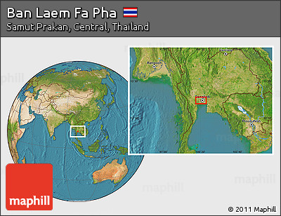 Satellite Location Map of Ban Laem Fa Pha