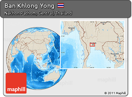 Shaded Relief Location Map of Ban Khlong Yong