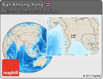 Shaded Relief Location Map of Ban Khlong Yong