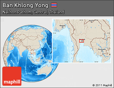 Shaded Relief Location Map of Ban Khlong Yong