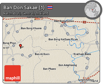 Shaded Relief Map of Ban Don Sakae (1)
