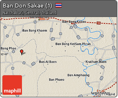 Shaded Relief Map of Ban Don Sakae (1)