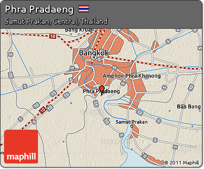 Shaded Relief Map of Phra Pradaeng