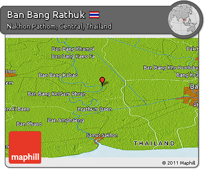 Physical Panoramic Map of Ban Bang Rathuk