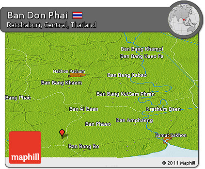 Physical Panoramic Map of Ban Don Phai