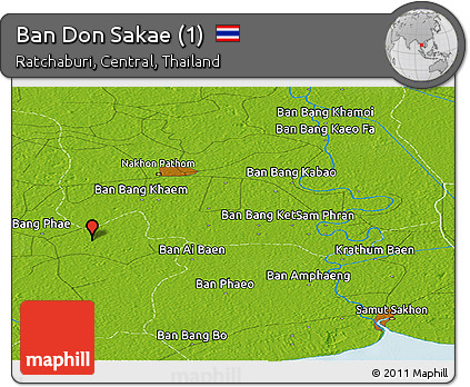 Physical Panoramic Map of Ban Don Sakae (1)