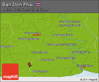 Physical Panoramic Map of Ban Don Phai