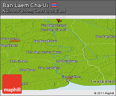 Physical Panoramic Map of Ban Laem Cha-Ui