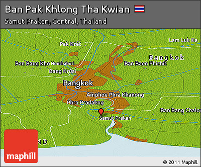 Physical Panoramic Map of Ban Pak Khlong Tha Kwian