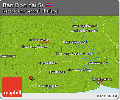 Physical Panoramic Map of Ban Don Yai Si