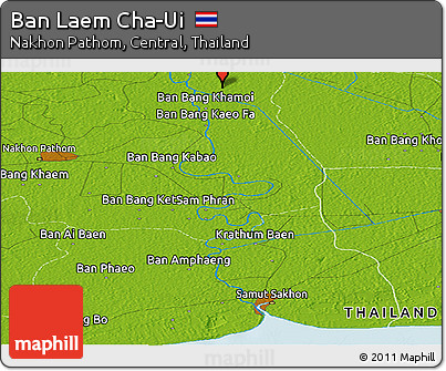 Physical Panoramic Map of Ban Laem Cha-Ui