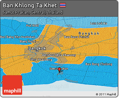 Political Panoramic Map of Ban Khlong Ta Khet