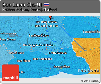 Political Panoramic Map of Ban Laem Cha-Ui