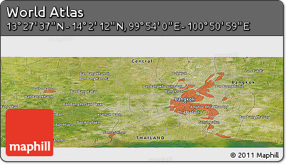 Satellite Panoramic Map of the Area around 13° 44' 54" N, 100° 22' 30" E