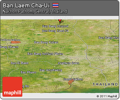 Satellite Panoramic Map of Ban Laem Cha-Ui