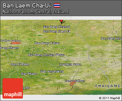 Satellite Panoramic Map of Ban Laem Cha-Ui