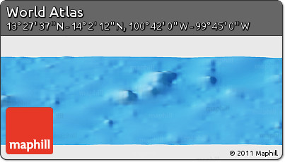 Shaded Relief Panoramic Map of the Area around 13° 44' 54" N, 100° 13' 29" W