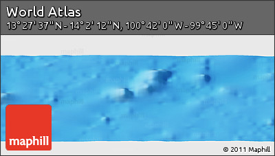 Shaded Relief Panoramic Map of the Area around 13° 44' 54" N, 100° 13' 29" W