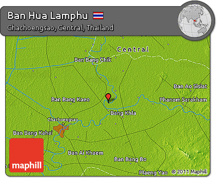 Physical 3D Map of Ban Hua Lamphu