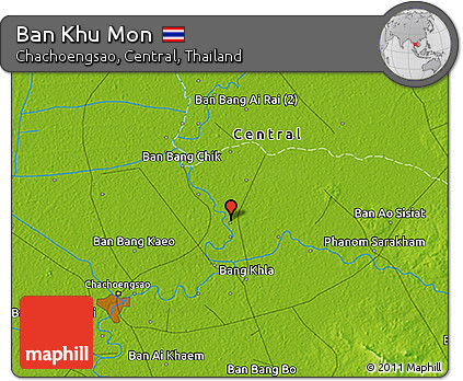 Physical 3D Map of Ban Khu Mon