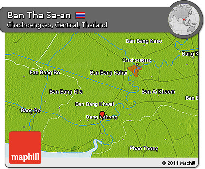 Physical 3D Map of Ban Tha Sa-an
