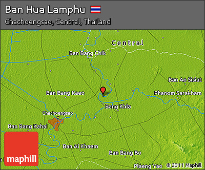 Physical 3D Map of Ban Hua Lamphu