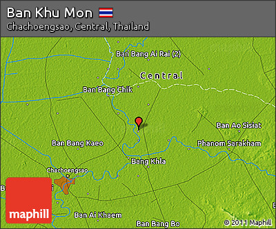 Physical 3D Map of Ban Khu Mon