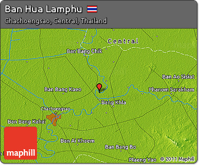 Physical 3D Map of Ban Hua Lamphu