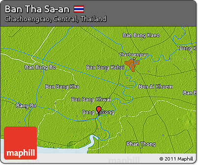 Physical 3D Map of Ban Tha Sa-an