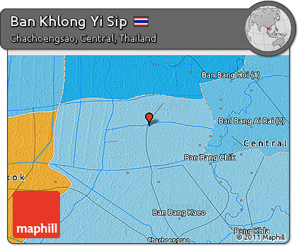 Political 3D Map of Ban Khlong Yi Sip