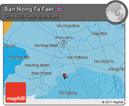 Political 3D Map of Ban Nong Fa Faet