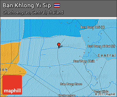 Political 3D Map of Ban Khlong Yi Sip