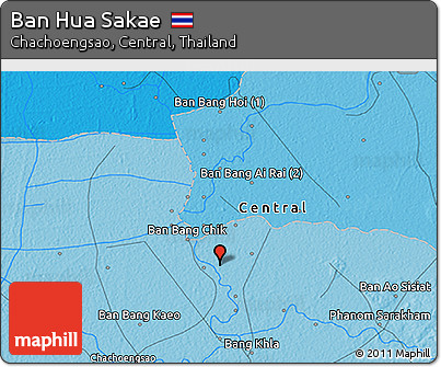 Political 3D Map of Ban Hua Sakae
