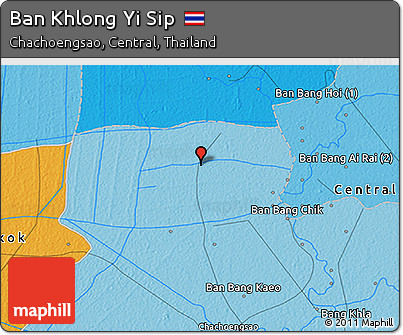 Political 3D Map of Ban Khlong Yi Sip