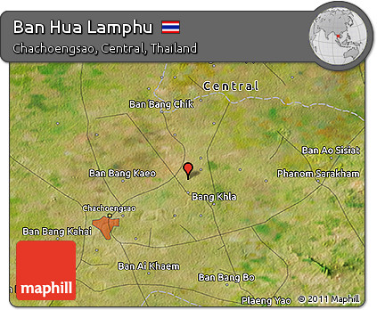 Satellite 3D Map of Ban Hua Lamphu