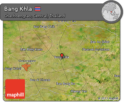Satellite 3D Map of Bang Khla