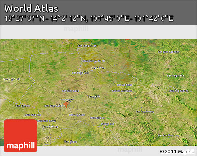 Satellite 3D Map of the Area around 13° 44' 54" N, 101° 13' 29" E