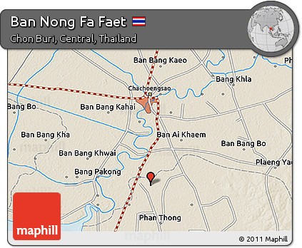 Shaded Relief 3D Map of Ban Nong Fa Faet