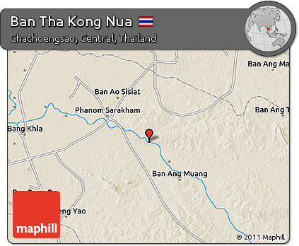 Shaded Relief 3D Map of Ban Tha Kong Nua