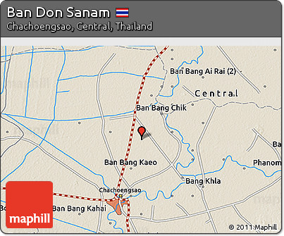 Shaded Relief 3D Map of Ban Don Sanam