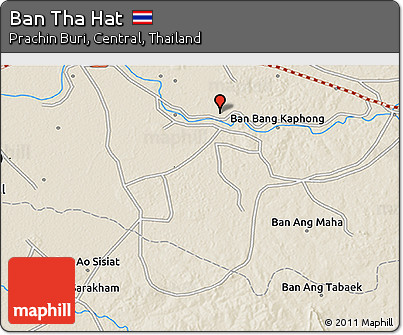 Shaded Relief 3D Map of Ban Tha Hat