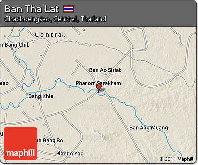 Shaded Relief 3D Map of Ban Tha Lat