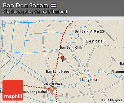 Shaded Relief 3D Map of Ban Don Sanam